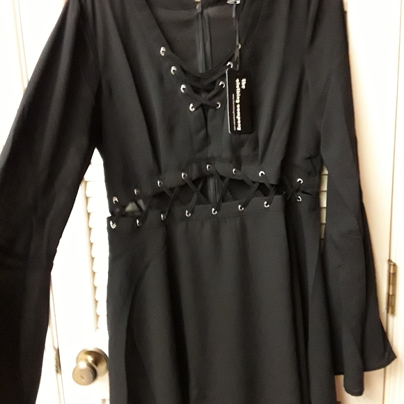 The Clothing Company Dresses & Skirts - Black Goth Tie Club Boho Dress NWT L